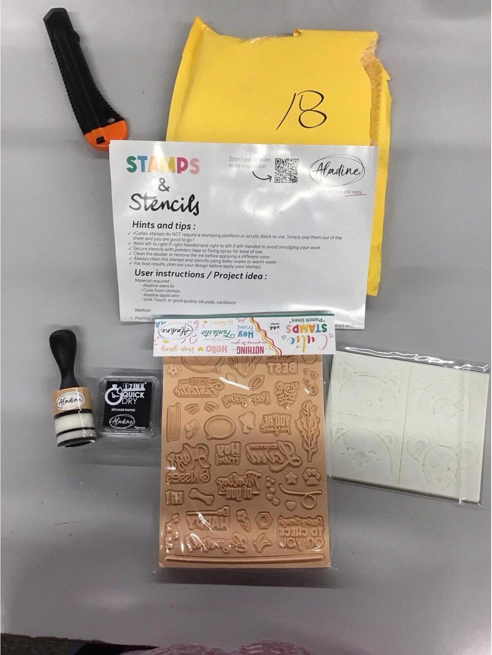 Aladine cutie stamps set in punch lines new in package from HSN